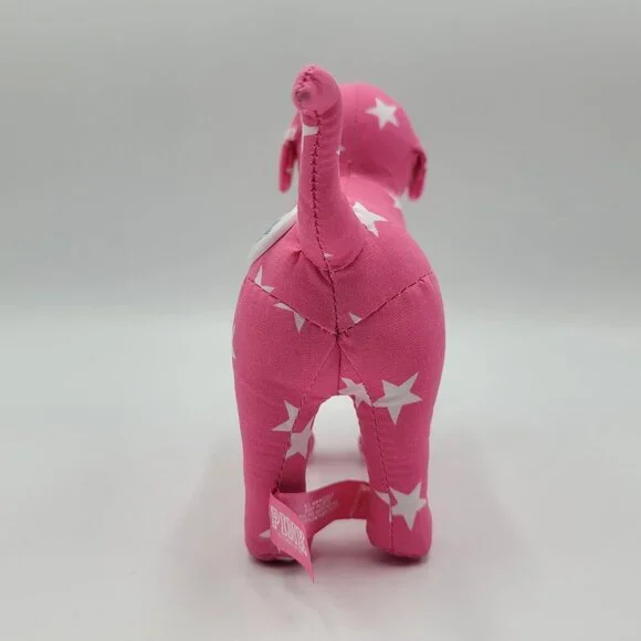 Victorias Secret Pink and Gold Dog Plush Toy Set Of 2 Pink Star & Gold Logo - Picture 7 of 16